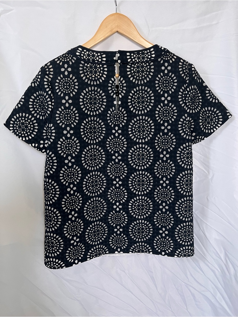 MICHAEL Michael Kors Navy and White Short-Sleeve Patterned Top - Picture 8 of 10